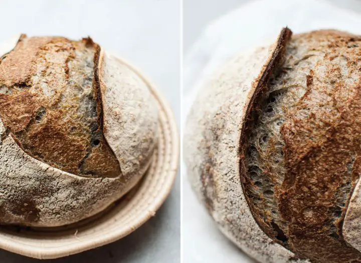 Charcoal sourdough bread crust