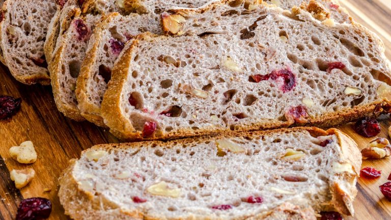 Homemade cranberry walnut sourdough bread – easy to bake