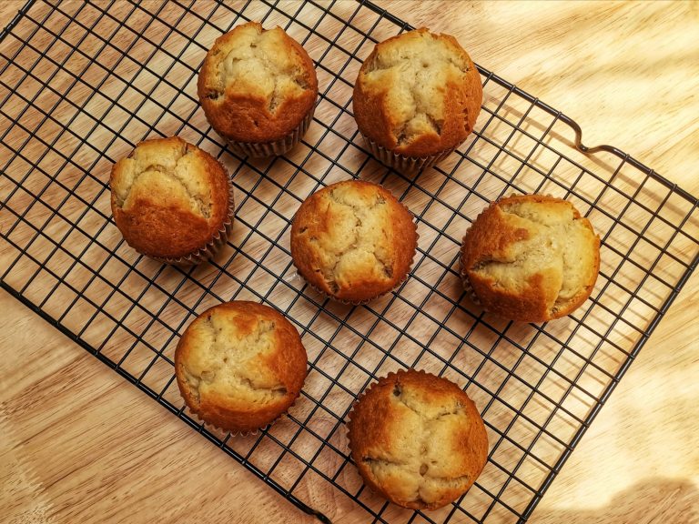 Sourdough banana muffins - quick and easy to prepare