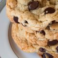 Soft and chewy sourdough chocolate chip cookies