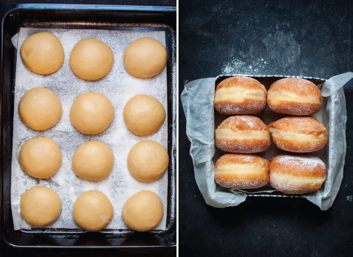 The softest sourdough doughnuts with strawberry and apple pie cream – upgraded version
