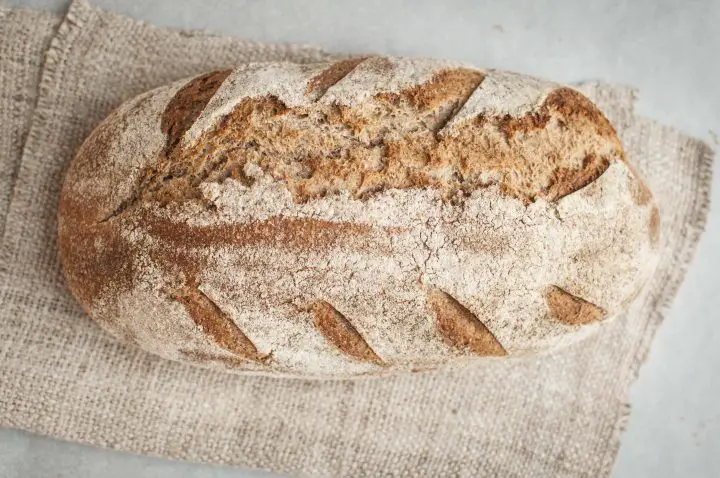 Whole grain wheat sourdough loaf