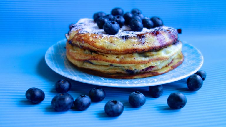 Sourdough blueberry pancakes made better with sourdough starter
